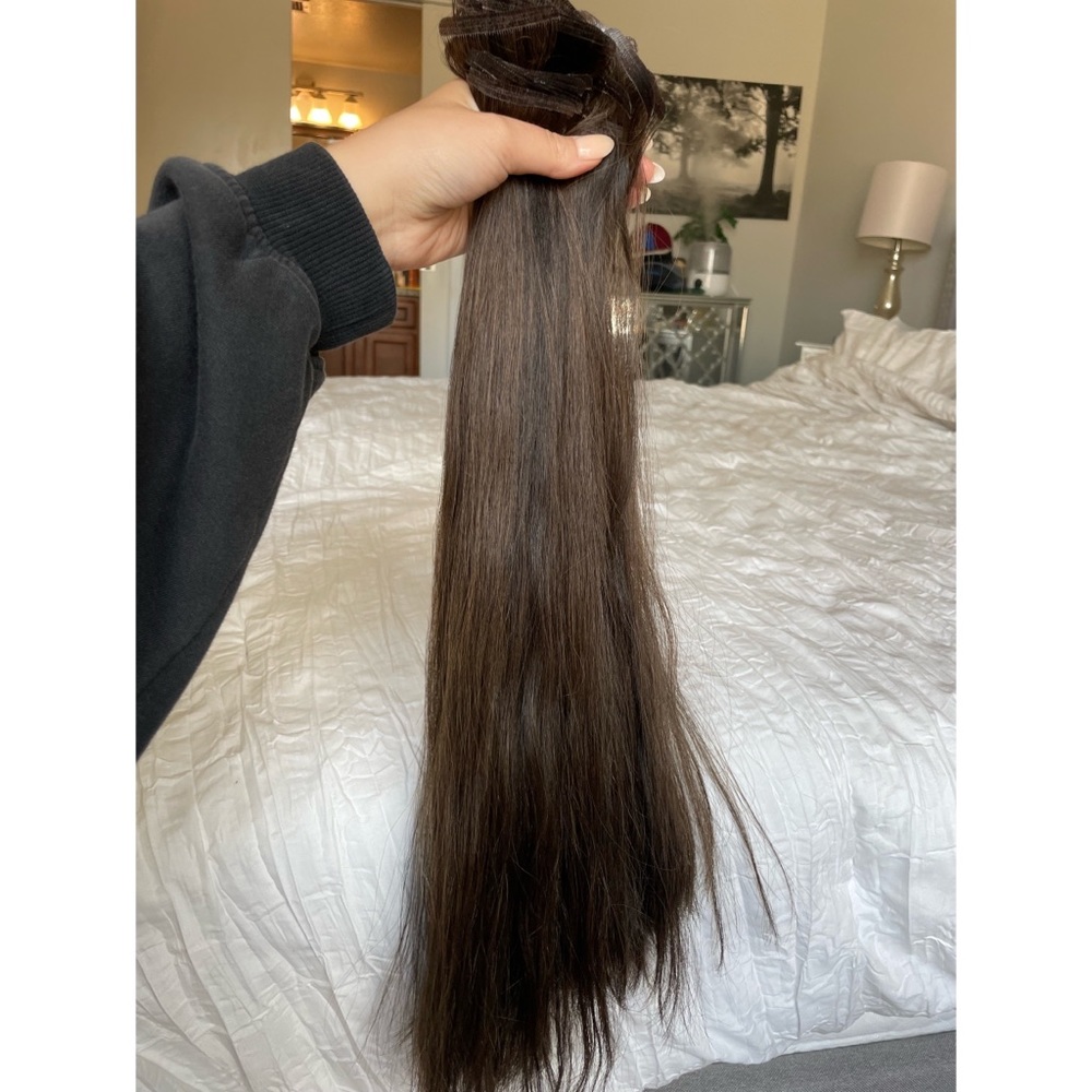 18” Dark Brown Tape In Hair Extensions 100% Remy Human Hair - Easy Hair Pro - Picture 5 of 10